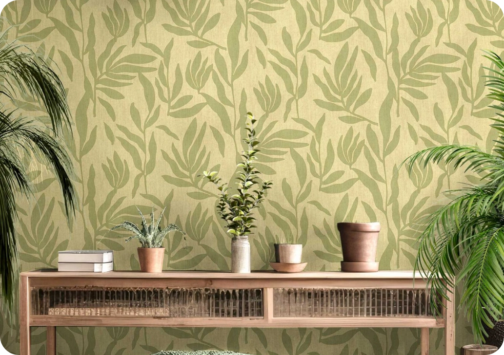 Floral green Wallpaper perfect with your home
